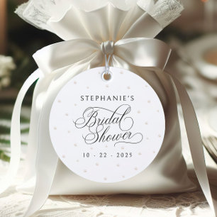 Etiquetas Para Recuerdos Ducha de Novia Perlas Elegantes