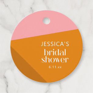 Etiquetas Para Recuerdos Ducha de Novia Personalizada Moderno Geométrico Ro