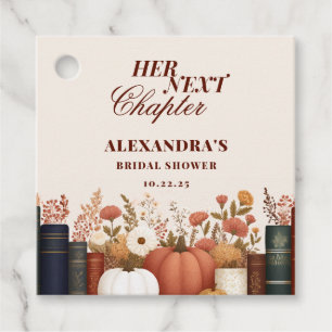 Etiquetas Para Recuerdos Ducha de Novia Tema de Libro de Otoño de su Próxim