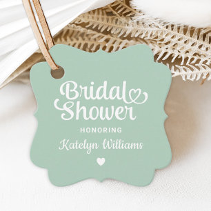 Etiquetas Para Recuerdos Ducha de novias Boda verde de menta personalizada