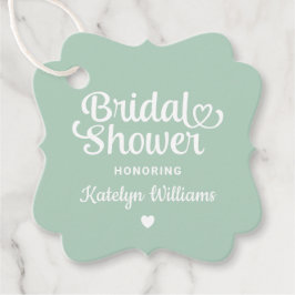 Etiquetas Para Recuerdos Ducha de novias Boda verde de menta personalizada
