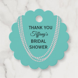 Etiquetas Para Recuerdos Ducha de novias turquesa y perlas gracias