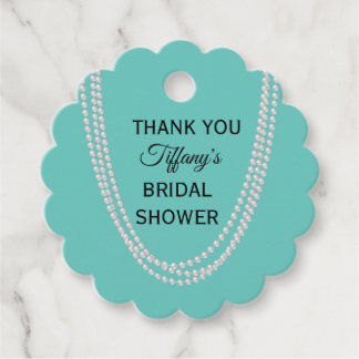 Etiquetas Para Recuerdos Ducha de novias turquesa y perlas gracias