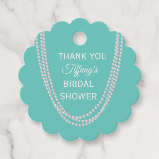 Etiquetas Para Recuerdos Ducha de novias turquesa y perlas gracias blanco