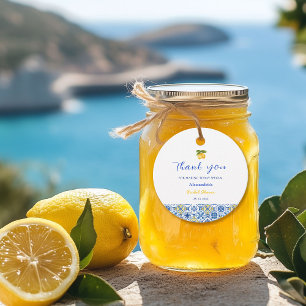 Etiquetas Para Recuerdos Ducha Nupcial de Verano con Gelato de Limón y Azul