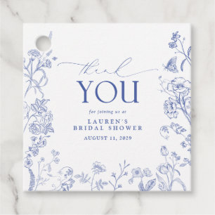 Etiquetas Para Recuerdos Ducha nupcial floral azul y blanca victoriana