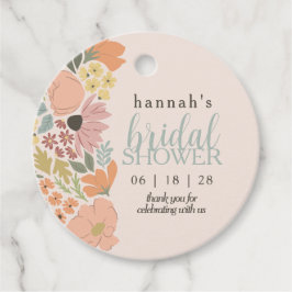 Etiquetas Para Recuerdos Ducha nupcial floral o Boda