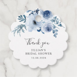 Etiquetas Para Recuerdos ducha polvorienta azul floral de novia