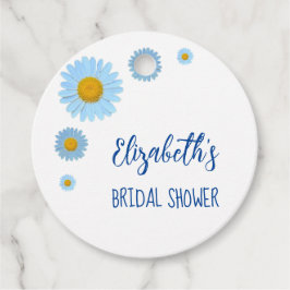 Etiquetas Para Recuerdos Duchas Nupciales Florales de Margaritas Azules