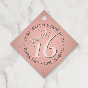 Etiquetas Para Recuerdos Dulce cumpleaños 16 Elegante Gracias Fiesta Rosa
