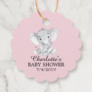 Etiquetas Para Recuerdos Dulce elefante Chicas Baby Shower Favor Gift Etiqu