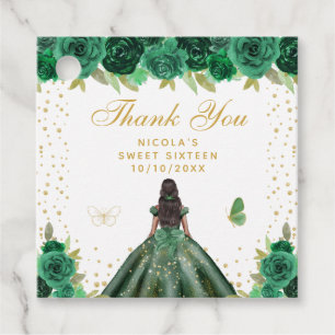 Etiquetas Para Recuerdos Dulces Dieciséis Princesa De Piel Oscura Floral Ve
