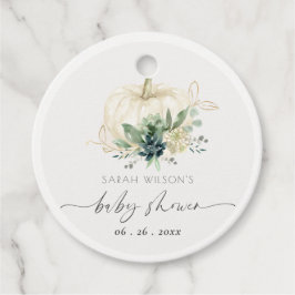 Etiquetas Para Recuerdos Dusky Blue  Verde Suculento Calabaza Baby Shower