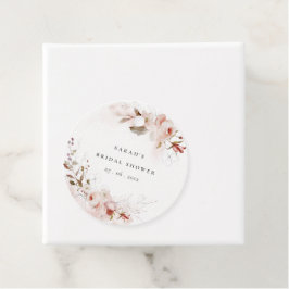 Etiquetas Para Recuerdos Dusky Otoño Marsala Blush Floral Bridal Shower