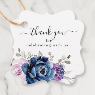 Etiquetas Para Recuerdos Duste Blue Purple Blooms Boda Gracias