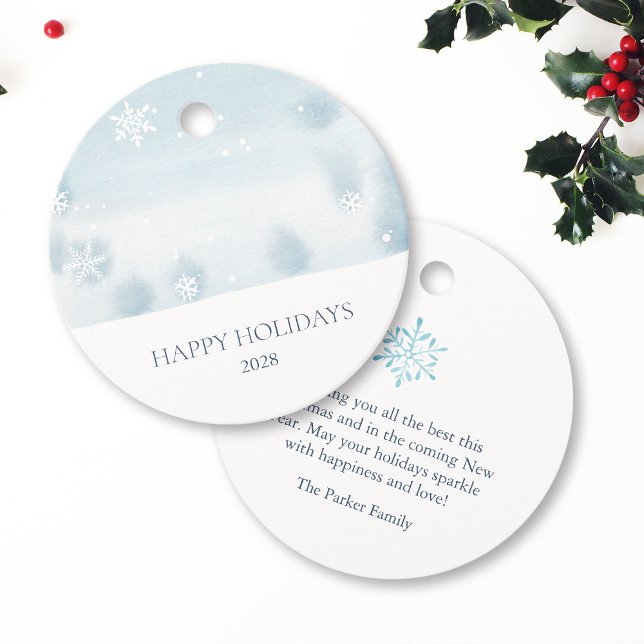 Etiquetas Para Recuerdos Duste Blue Snowflake (Subido por el creador)