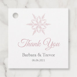 Etiquetas Para Recuerdos Duste copos de nieve rosados Boda de Invierno Grac