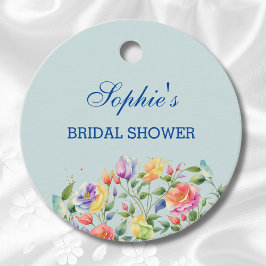 Etiquetas Para Recuerdos Duste Rosas azules brillantes ducha de novia con f