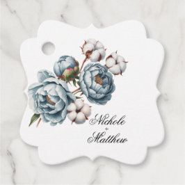 Etiquetas Para Recuerdos Dusty Blue and Cotton Wedding Thank You