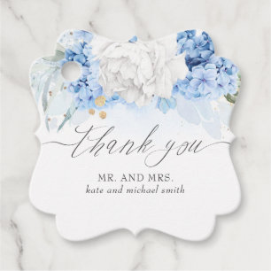 Etiquetas Para Recuerdos Dusty Blue and White Flowers Boda Gracias