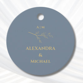 Etiquetas Para Recuerdos Dusty Blue Botanical Christian Wedding Thank You