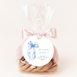 Etiquetas Para Recuerdos Dusty Blue Bow Ella está atando el nudo Desayuno d