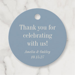 Etiquetas Para Recuerdos Dusty Blue Elegant Wedding minimalista Gracias