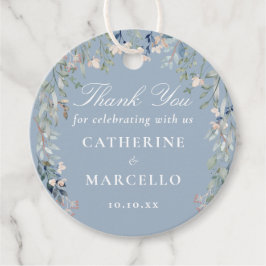 Etiquetas Para Recuerdos Dusty Blue Floral Wedding Favor Gracias