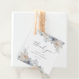 Etiquetas Para Recuerdos Dusty Blue Garden Floral Gracias