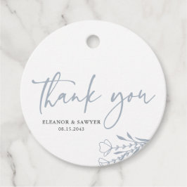 Etiquetas Para Recuerdos Dusty Blue Minimalista Bouquet Boda Gracias