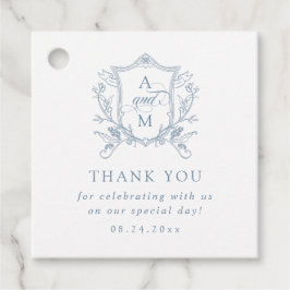 Etiquetas Para Recuerdos Dusty Blue Vintage Escudo Boda