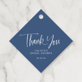 Etiquetas Para Recuerdos Dusty Blue White Calligraphy Script Thank You 