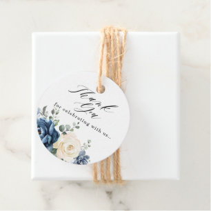 Etiquetas Para Recuerdos Dusty Marina Azul Champagne Boda floral de marfil
