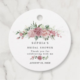 Etiquetas Para Recuerdos Dusty Pink Floral Bridal Shower