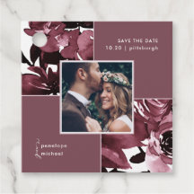 Dusty Rosa Floral Photo Save the Date