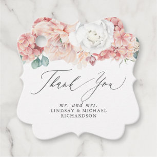 Etiquetas Para Recuerdos Dusty Rose Melocotón Floral Elegante Gracias