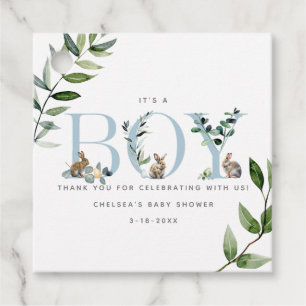 Etiquetas Para Recuerdos Easter Bunny Rabbit Eucalyptus Boy Baby Shower