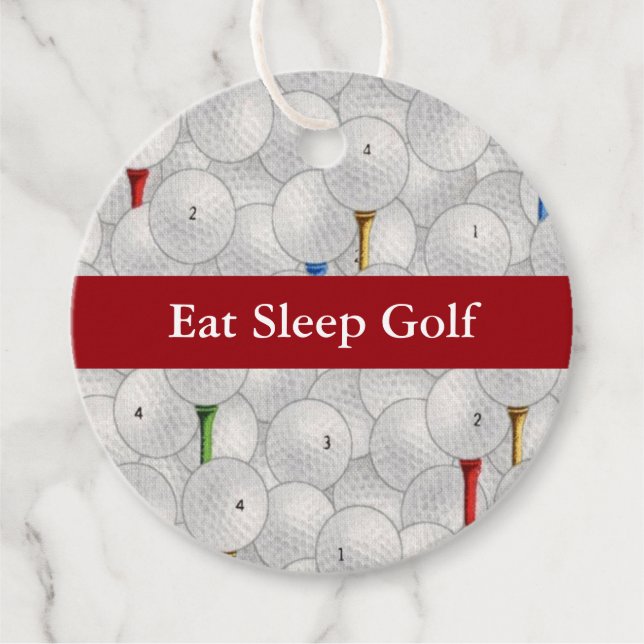 Etiquetas Para Recuerdos Eat Sleep Golf (Anverso)