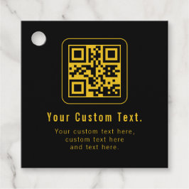 Etiquetas Para Recuerdos Editable QR Code & Text Template | Black & Gold