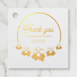 Etiquetas Para Recuerdos Ejemplo Classic Circle Mini Flor Gracias