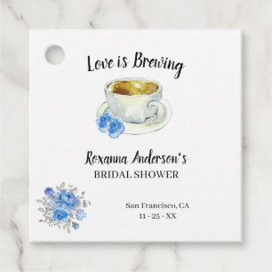 Etiquetas Para Recuerdos El amor es producir flores azules Tea Bridal Showe