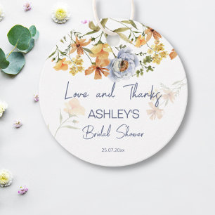 Etiquetas Para Recuerdos El amor está en flor de dusty blue flores regalo p