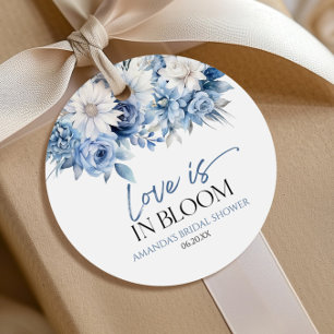 Etiquetas Para Recuerdos El amor está en flor Dusty Blue Floral Ducha Nupci