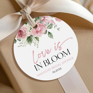 Etiquetas Para Recuerdos El amor está en flor Rosa floral nupcial Shower