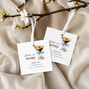 Etiquetas Para Recuerdos El amor está hirviendo Taza de café Blue Bow Desay