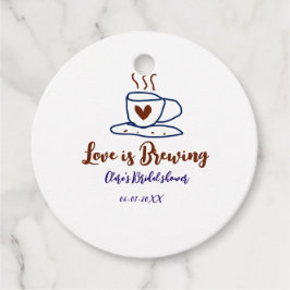 Etiquetas Para Recuerdos El amor está preparándose ducha de novia marrón az