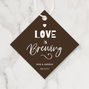 Etiquetas Para Recuerdos El amor marrón es un Boda en proceso de elaboració