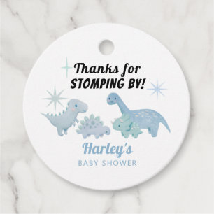 Etiquetas Para Recuerdos El Baby Shower azul de los dinosaurios pasa