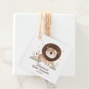 Etiquetas Para Recuerdos El Baby Shower de los Leones Cuestos rugiendo con 