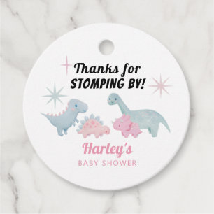 Etiquetas Para Recuerdos El Baby Shower Rosa De Dinosaurios Pasa